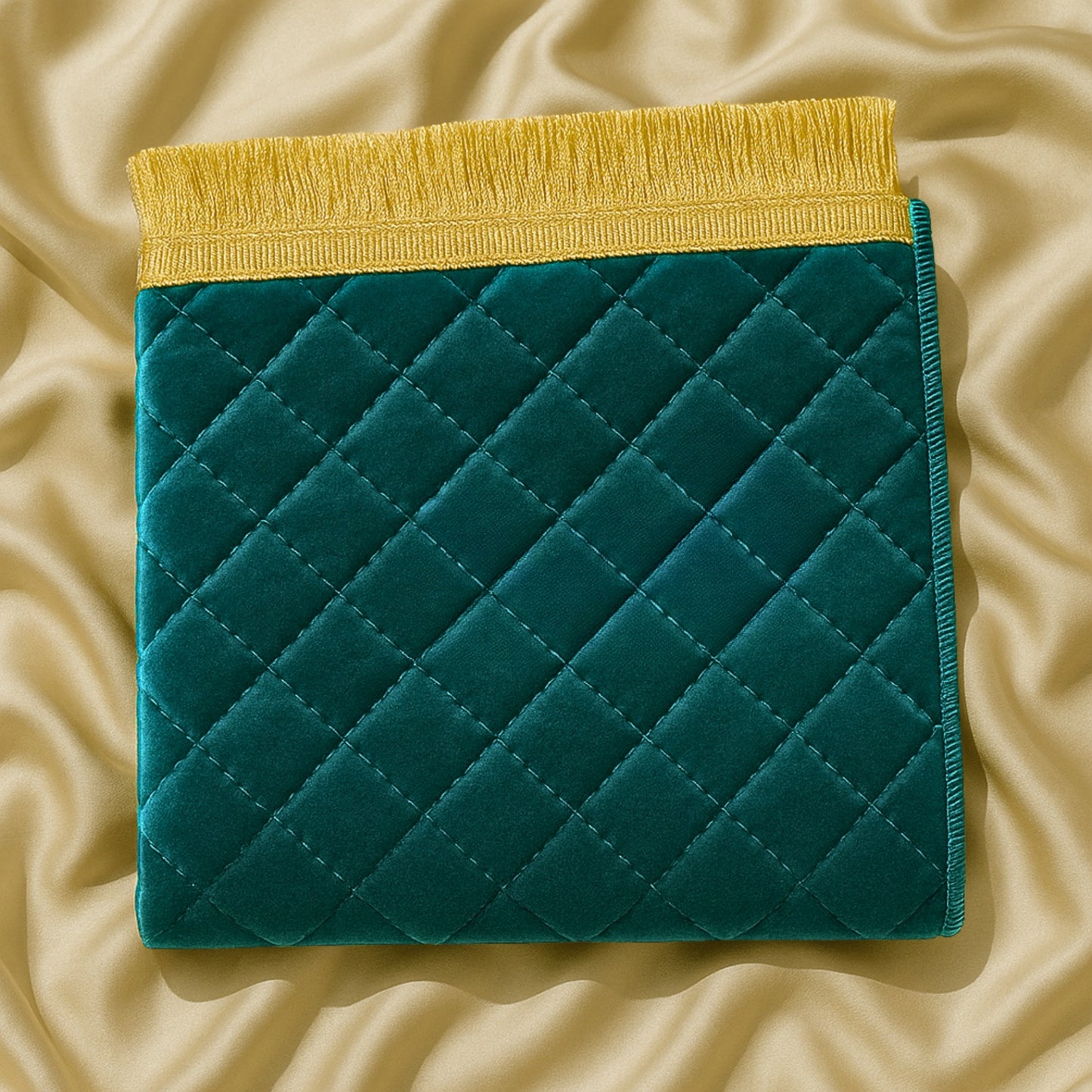 Blue Velvet Quilted Prayer Mat – Luxury Edition