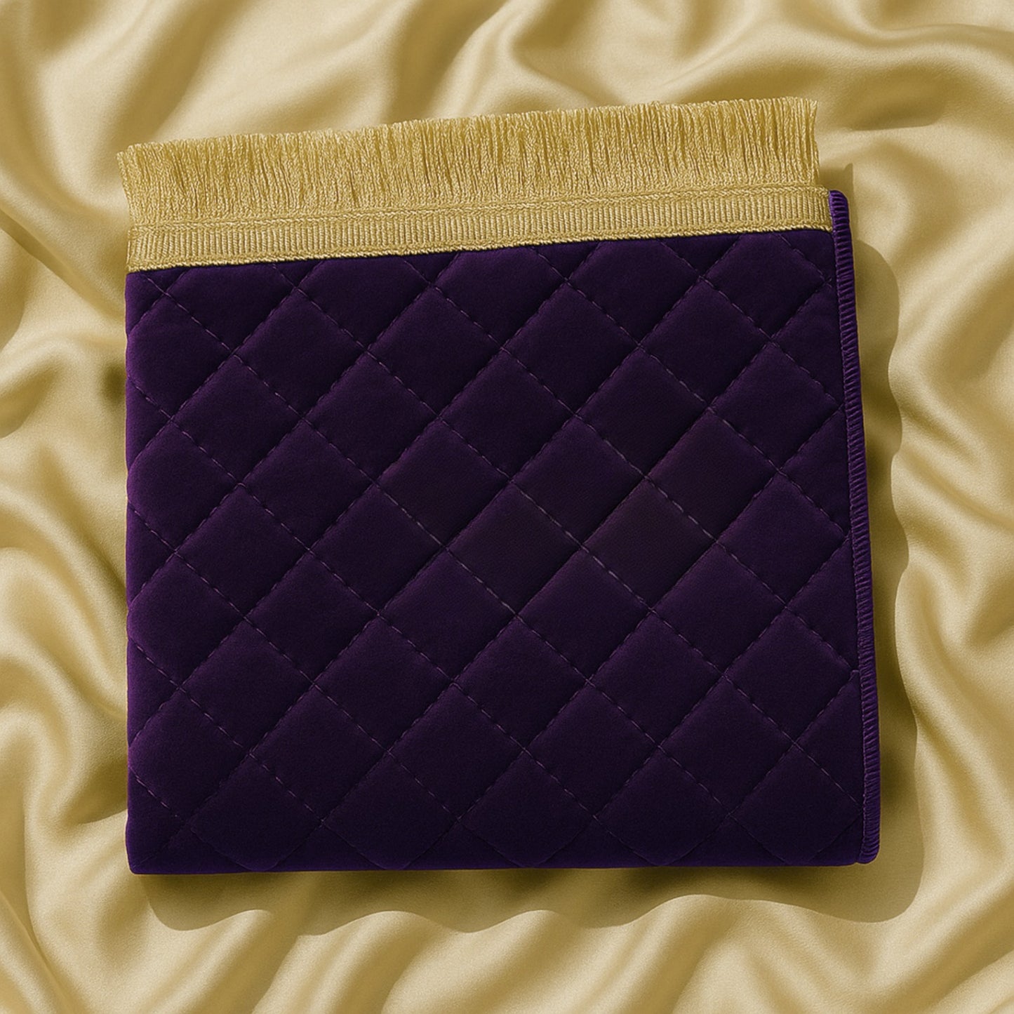 Purple Velvet Quilted Prayer Mat – Luxury Edition