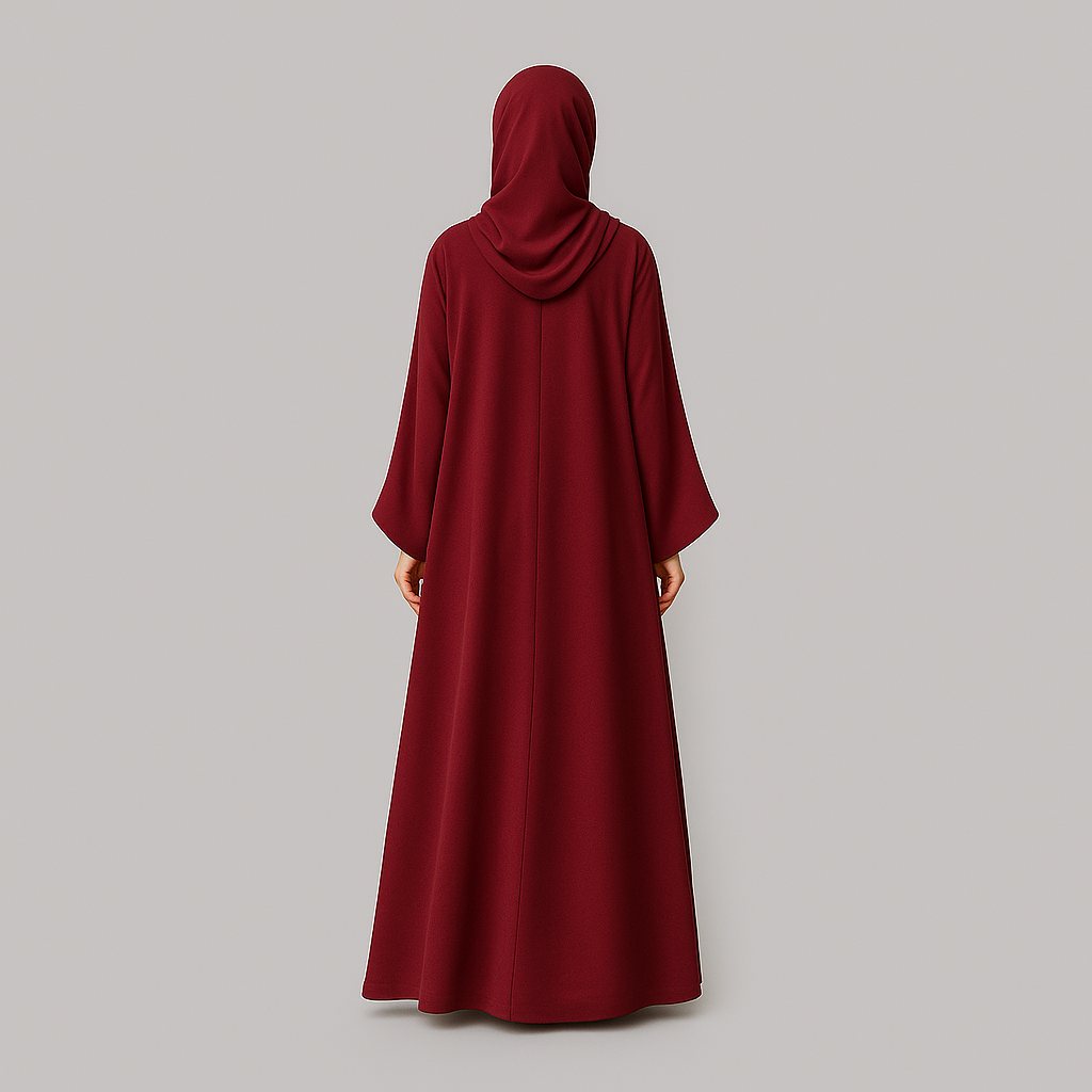 Layla Mahroon Abaya – Deep Grace in Motion