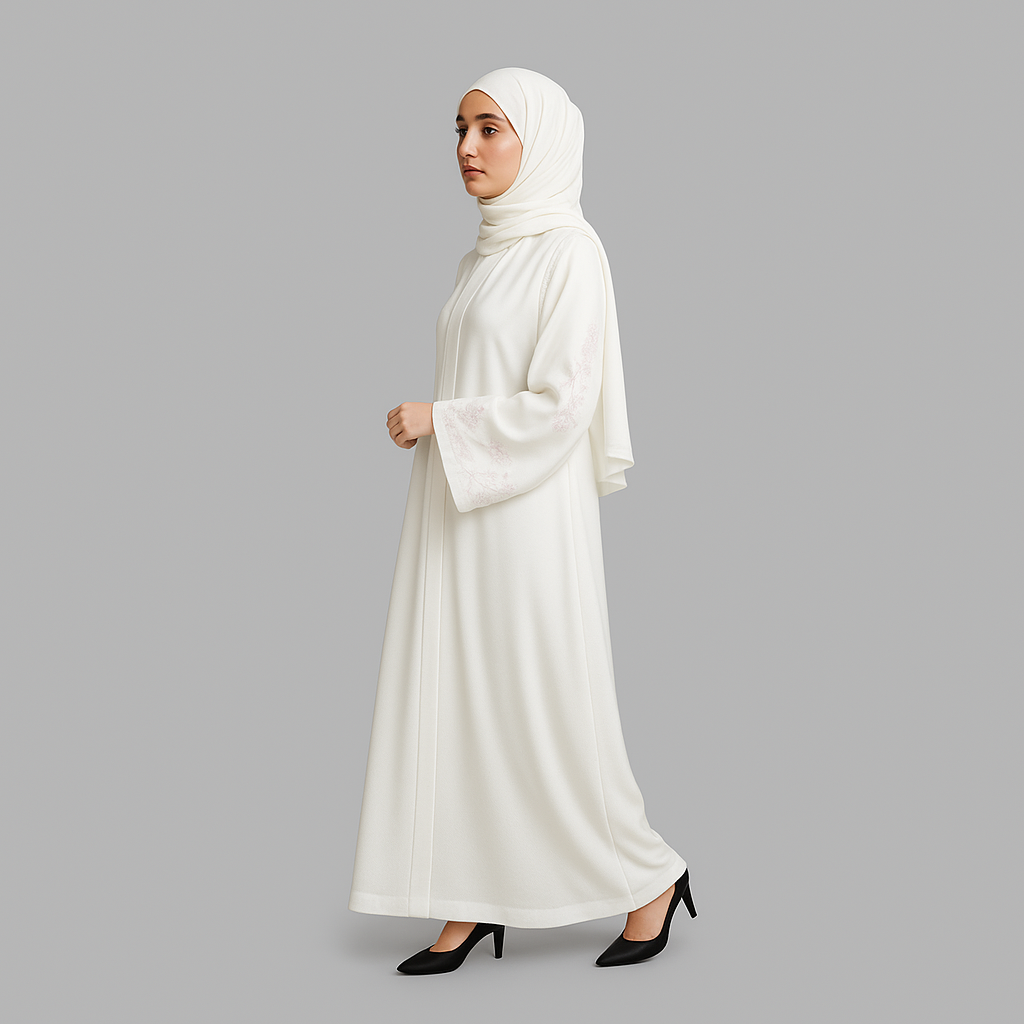 Haya White Abaya – Pure Elegance, Peaceful Presence