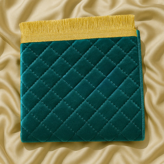 Blue Velvet Quilted Prayer Mat – Luxury Edition