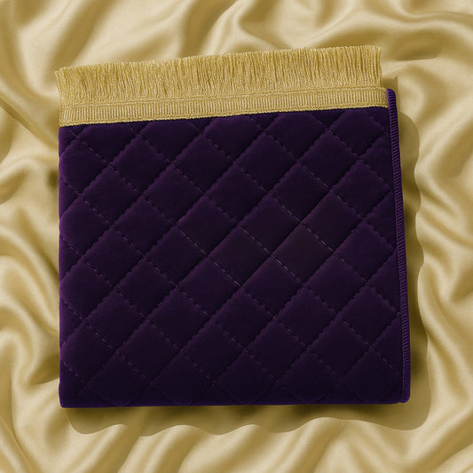 Purple Velvet Quilted Prayer Mat – Luxury Edition
