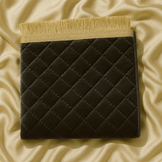 Light Brown Velvet Quilted Prayer Mat – Luxury Edition