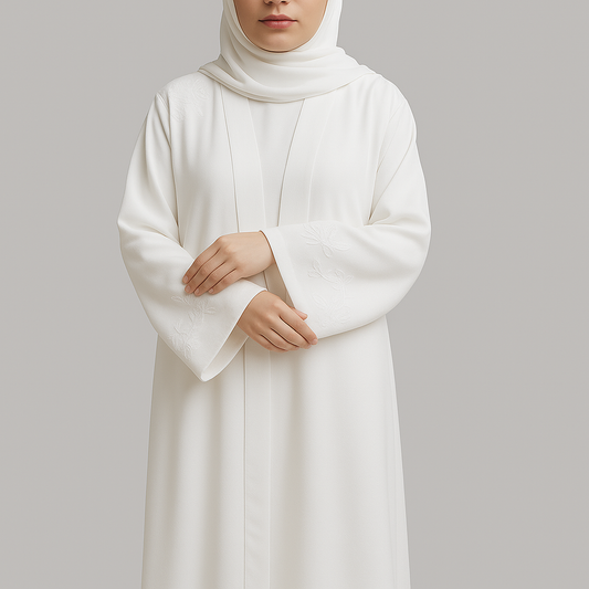 Haya White Abaya – Pure Elegance, Peaceful Presence