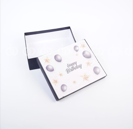 Happy Birthday Date Gift Box - Elegant Balloons & Stars