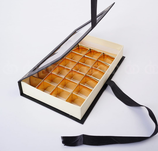 Ultra Luxury Date Box with Clear Acrylic Lid & Ribbon